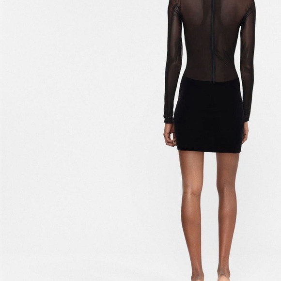 COPY - Mugler X Wilford Semi-Sheer Paneled Mini Dress - Picture 4 of 5